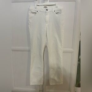 LL Bean Classic Fit Straight‎ Leg White Pants 8 Reg
